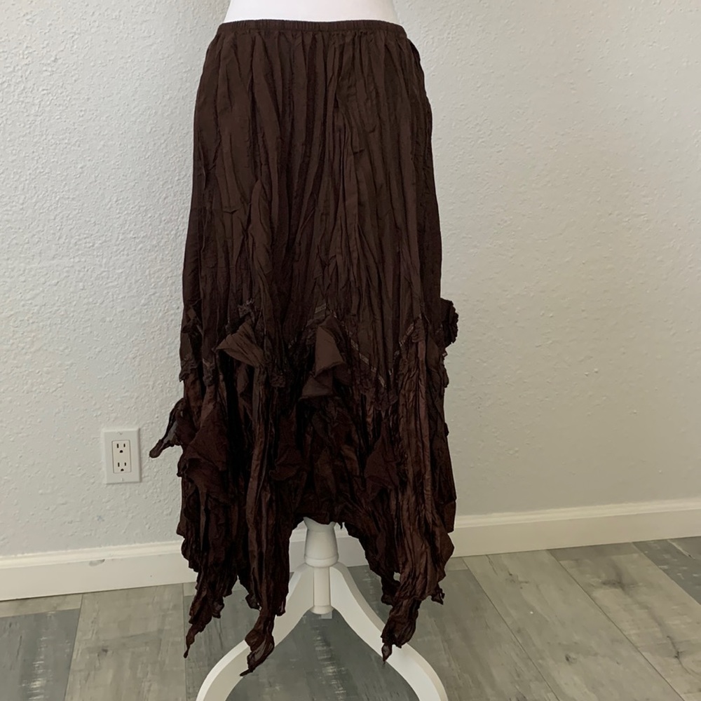 Surrealist asymmetrical boho skirt